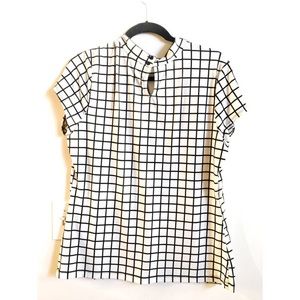 Worthington Top Windowpane Black White Size XL
